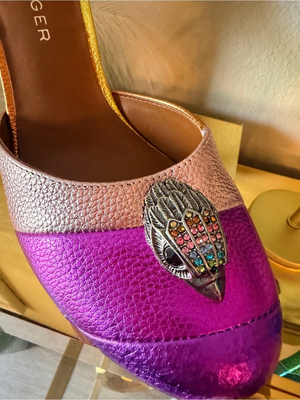 Kurt Geiger Multicolor Metallic Platform Sandals - Picture 2 of 12